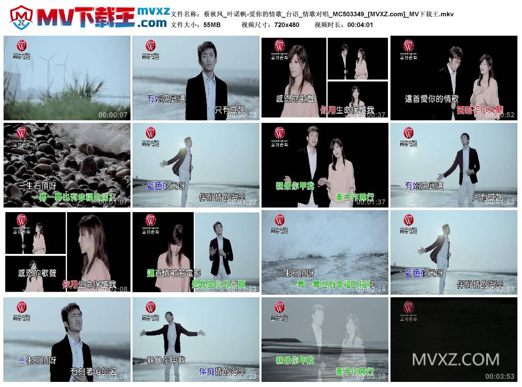 蔡秋凤_叶诺帆-爱你的情歌_台语_情歌对唱_MC503349